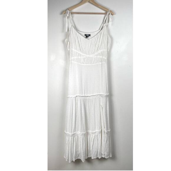 PAIGE Inesa Midi Dress White Coquette Minimalist Size L Party Wedding Guest - Picture 13 of 13